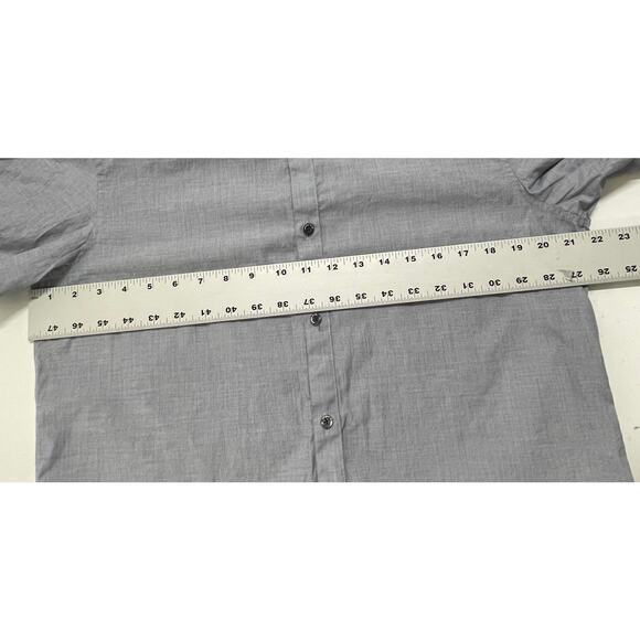 Jill Stuart Button Up Shirt Men XL Blue Short Sleeves Slim Minimalist Preppy - Picture 6 of 6